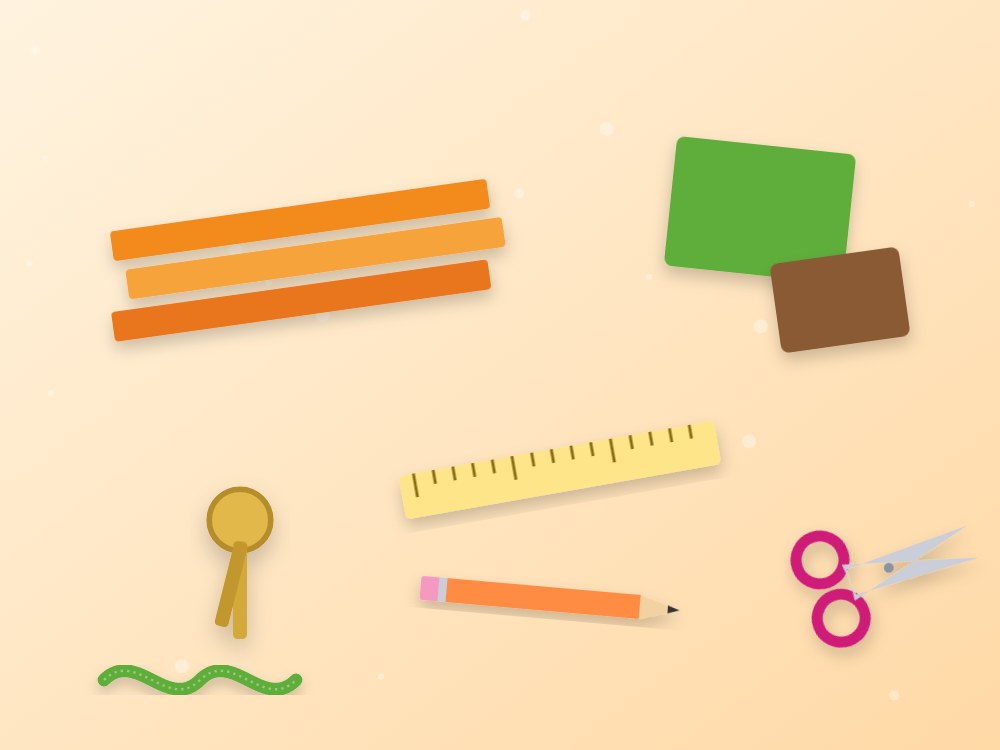 Materiales para hacer calabaza 3D con tiras de papel