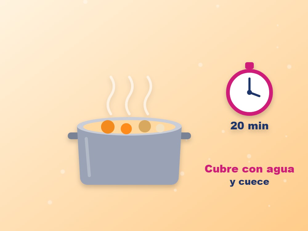 Crema de calabaza suave para niños: ilustración de los pasos 3 y 4