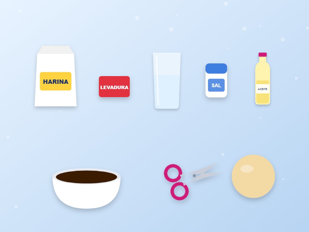 Ingredientes para hacer erizos de pan