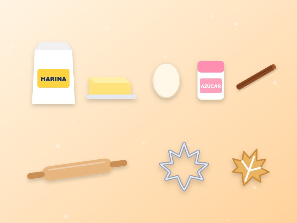 Ingredientes para hacer galletas de hojas de otoño