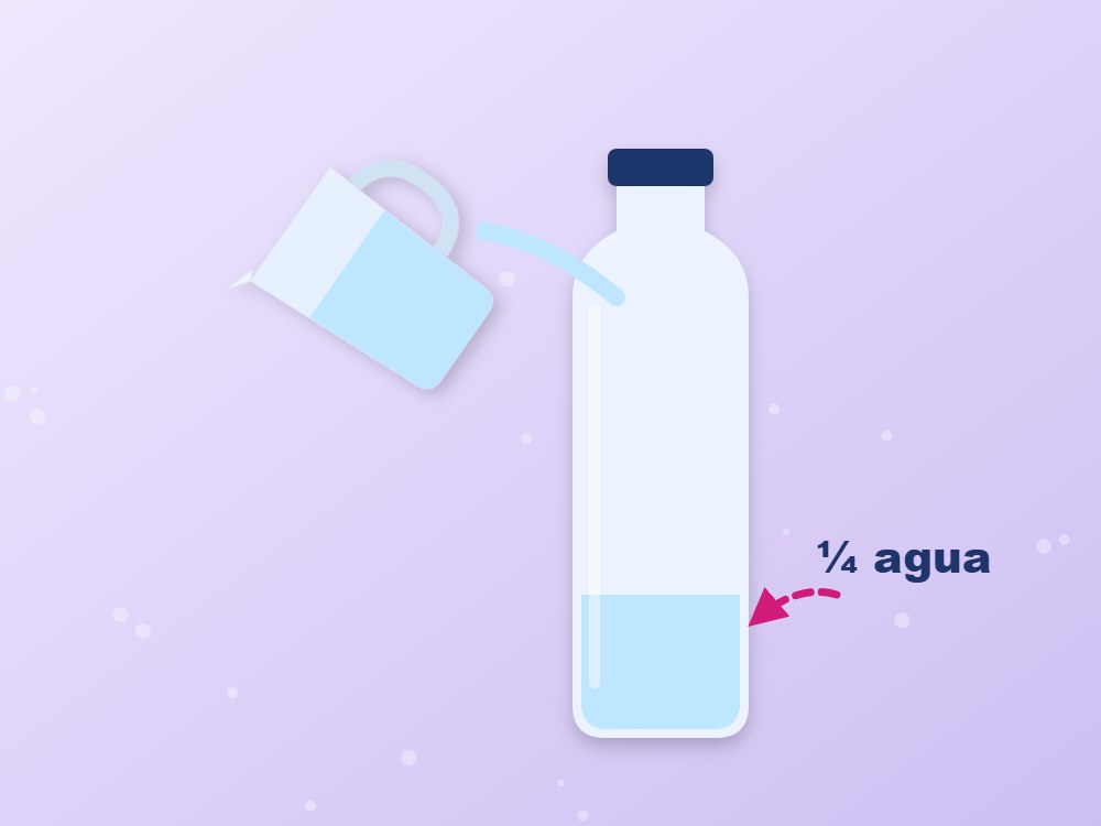 Lámpara de lava casera: ilustración de los pasos 1 y 2