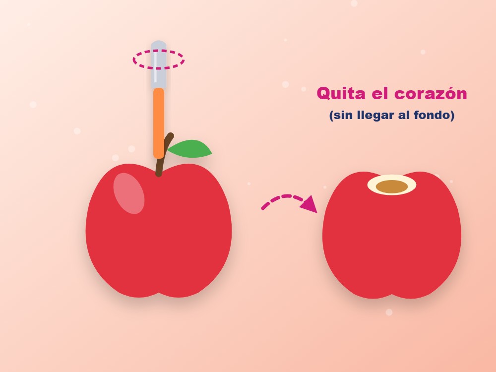 Manzanas asadas con canela: ilustración de los pasos 1 y 2