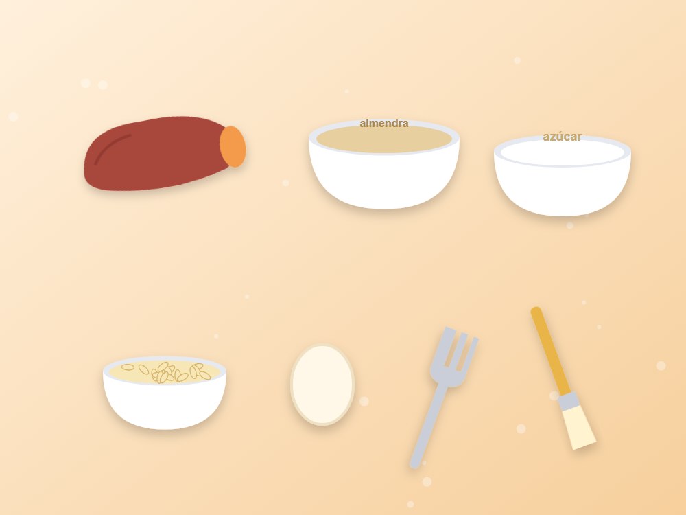 Ingredientes para hacer panellets de boniato fáciles para la Castañada