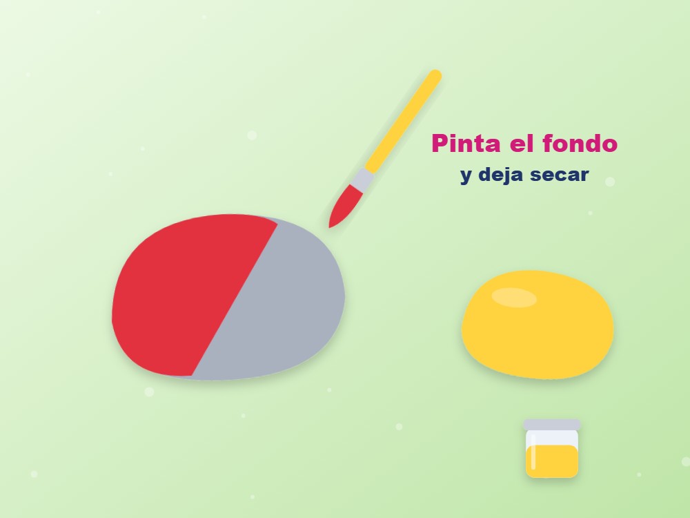 Piedras pintadas: mariquitas, abejas y ranas: ilustración de los pasos 3 y 4