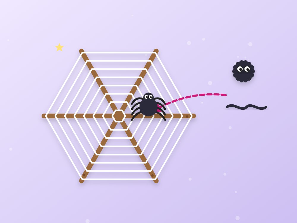 Telaraña con palitos y lana: ilustración de los pasos 5 y 6