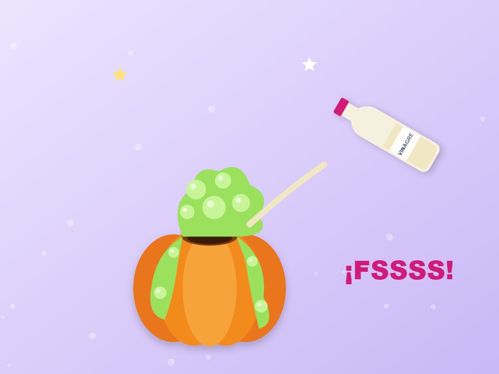 Calabaza volcán: el experimento de Halloween: ilustración de los pasos 5 y 6